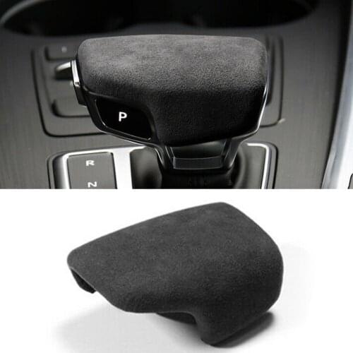 Car Gray Alcantara Suede Gear Shift Knob Shifter Head Panel Cover Trim For Audi A4 S4 S5 RS5 B9 A5 Q5 Q7 Interior Decoration