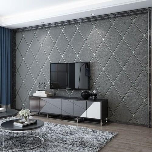 Beibehang Deerskin velvet diamond lattice Wall Paper for Living Room Bedroom Wallpaper For Walls 3d papel de parede mural