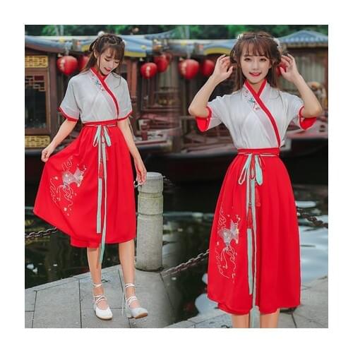 Chinese Folk Dance Fairy Costume Women Chiense Traditional Classical Hanfu Costume Female Ancient Princess Dynasty Tang Suit 90
