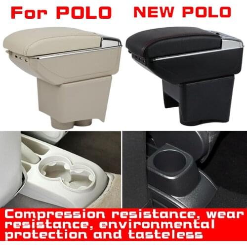 Leather Car Armrest For VOLKSWAGEN POLO NEW polo Centre Console Storage Box