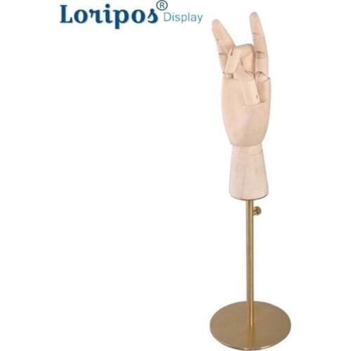 Stainless Steel Bracket Hand Model Wood Hand Model Display Jewelry Watch Belt Wallet Purse Holder Adjustable Men Women Hand Rack