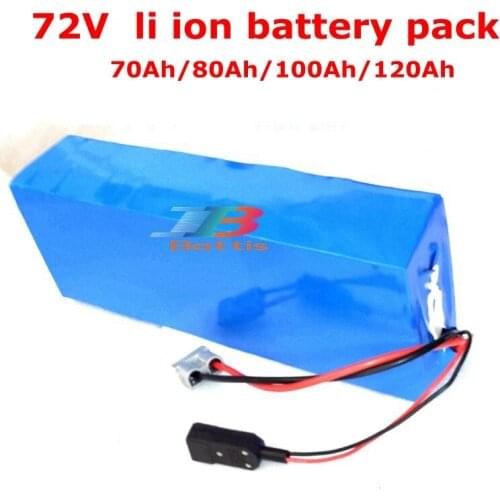 High capacity 72V 70Ah 80Ah 100Ah 120Ah li-ion Power battery pack for Electric Bike scooter large motorcycle + 84v 10A Charger