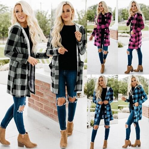 Fashion Casual Plaid Shirt Womens Coat New 2021 Autumn Winter Womens Long Sleeve Fake Collar Single Breasted Shirt Plus Size