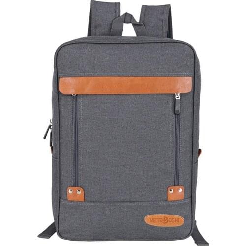 Korean version of the new fashion solid color leather backpack Leisure sports bag computer bag student bag