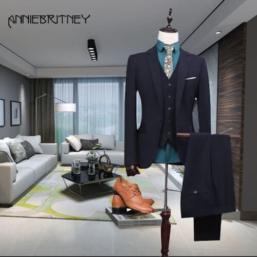 Retro Black Mens Suits Designers 2018 Wedding Bridegroom Formal Blazer Masculino Slim Fit Groom Tuxedo 3 Piece Jacket+Pants+Vest