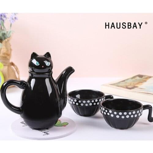 Cute Anime Cat Ceramic Teapot Cup Set Creative Mug Household Tableware Birthday Gift1271