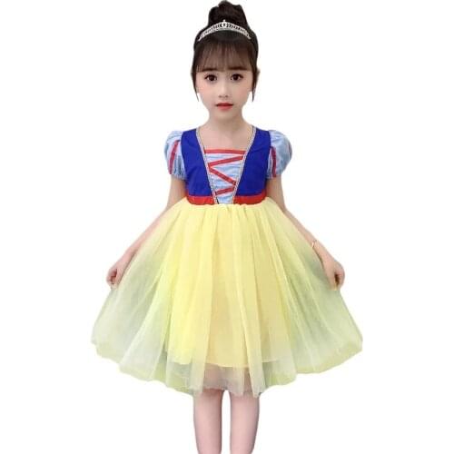 2021 Summer New Snow White Aisha Princess Dress Girls Summer Dress Cute Sweet Fashion