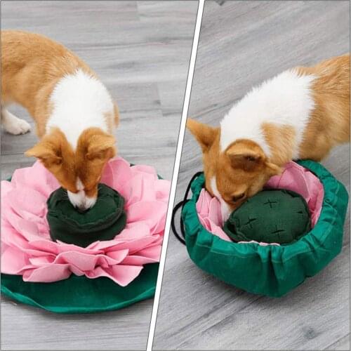 Dogs Snuffle Mat Lotus Shape Pet Leak Food Anti Choking Mat Cat Dog Training Blanket Nose Work Toy Pet Slowing Feeding Mat
