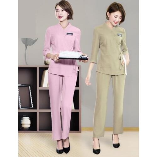 Beautician Work Clothes Spring And Summer New Health Spa Massage Foot Bath Technician Clothes