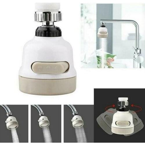 360° Adjustable Faucet Filter Shower Thread Nozzle Adapter Water Saving Bubbler Connector Swivel Tap Aerator Diffuser 3 Gears