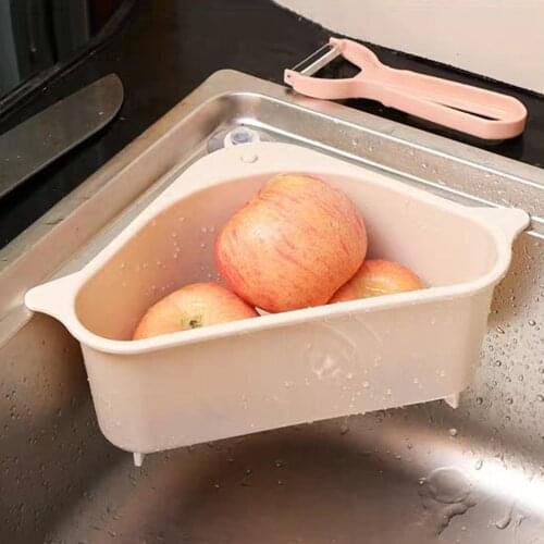 Hot Kitchen Triangle Sink Drainage Trash Basin Hanging Triangle BasketStrainer Leftovers Sink Mesh Anti-clogging Trash Drain