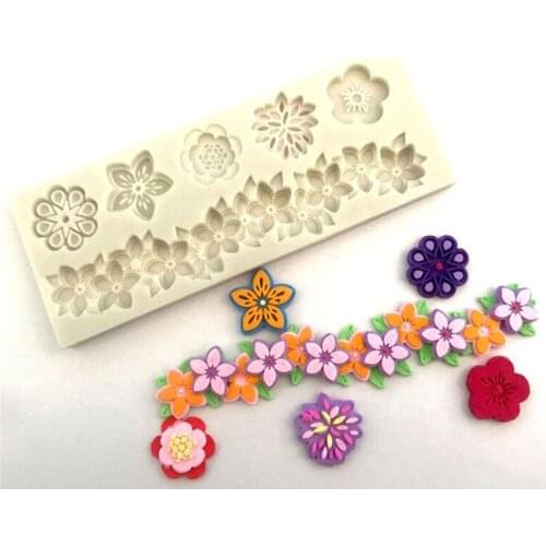 Flowers Variety of Fondant Silicone Mold DIY Cake Circumference Mold Soft Candy Chocolate Desert Mold Soap Mold Cake Decorator