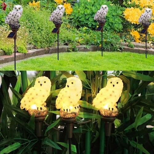 2pcs LED Solar Lights Owl Lamp Outdoor Solar Lamp Garden Lawn Stakes Light for Home Courtyard Decoration Easter Decor