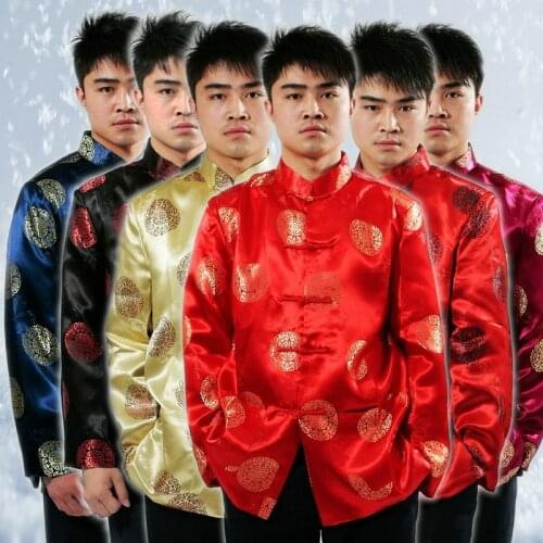 Tang Suit Traditional Chinese Jackets Men Garments Chinese Costume Chinese Style Men Wedding Blouse