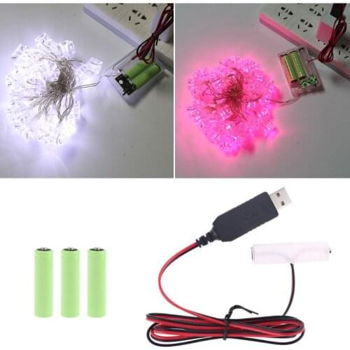Universal LR6 AA Battery Eliminator USB Power Supply Cable Replace 1-4pcs 1.5V AA Battery for Radio Electric Toy Clock LED Strip