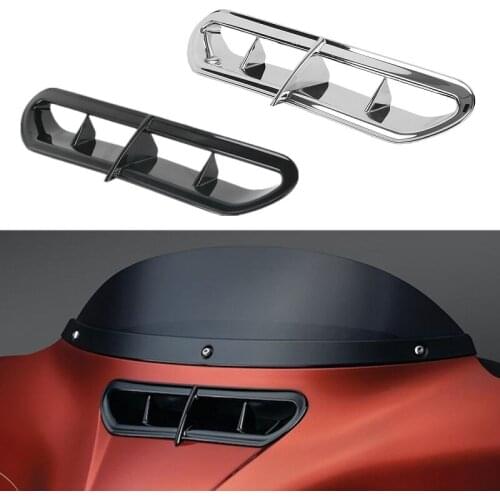 Motorcycle Outer Fairing Vent Accent For Harley Touring Electra Street Trike Glide Ultra Classic 2014-2020 Chrome/Black