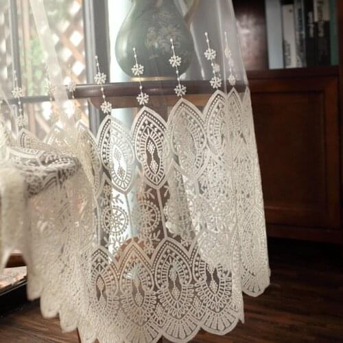 Embroidery Tulle Simple Joker European Backdrop Curtain Windows Lace Screens High-end Customized for Living Dining Room Bedroom