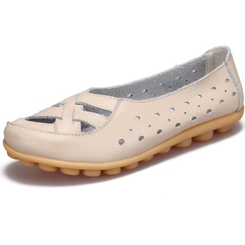 Woman Summer 2018 Casual Shoes Women Flat Heel Cow Muscle Outsole Flat 21 colors Plus Size Lace-Up Women Genuine Leather Shoes