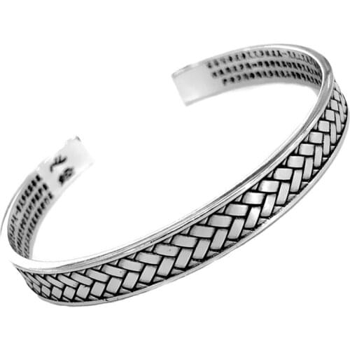 100% 925 Sterling Silver New Arrival Retro Cross Lady Bangle Promotion Jewelry For Women Never Fade Mother Gift Drop Shipping