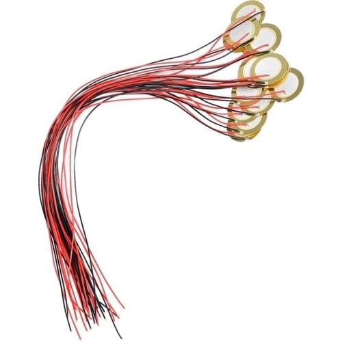 15Pcs 27mm Piezo Discs with Leads Mic Drum Trigger Acoustic Pickup for Acoustic Guitar