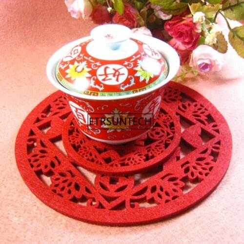 300pcs Non-Woven Cup Mat Home Decoration Round Cup Pads Dining Table Mat Heat Insulation Holder Weeding Decoration