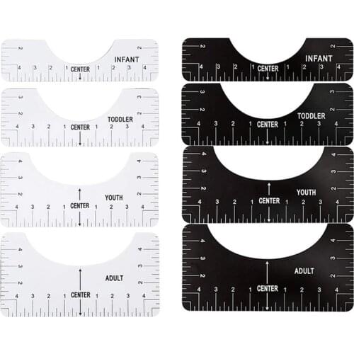 4 Pcs T-Shirt Alignment Guide Ruler T-Shirt Alignment Tool for Making Center Design Adult Youth Toddler Infant