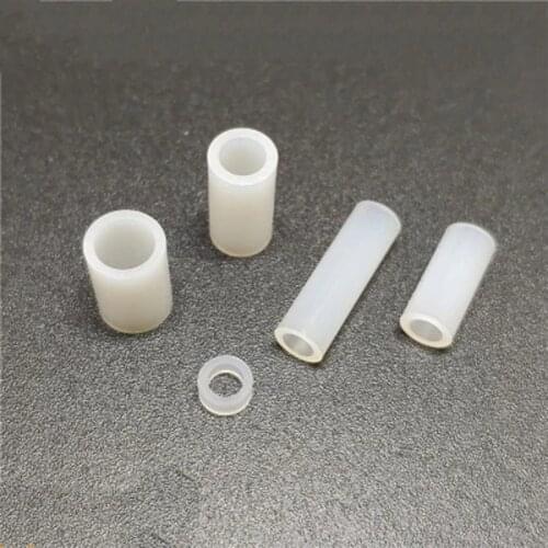 50pcs M5 nylon pad Hollow straight through column Insulating pillar Screw casing Isolation support 10mm-15mm Length