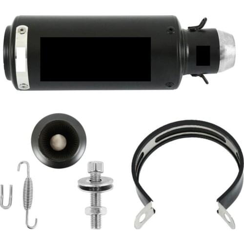 51mm Universal Motorcycle Exhaust Stainless Steel Pipe Black For 125-600 CC Motorcycle Off-Road Vehicle Scooter Kart