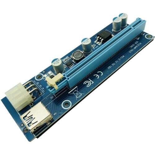 6PCS 006C Riser PCIE PCI-E PCI Express Riser Card 1x to 16x GPU USB 3.0 Extender Adapter SATA to 6Pin Power Cable For BTC Mining