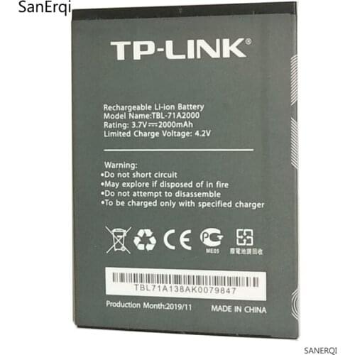 3.7V Original size Battery 2000mAh For TP-LINK TP-LINK TL-TR861 761 M5350 TBL-71A2000 wifi Battery