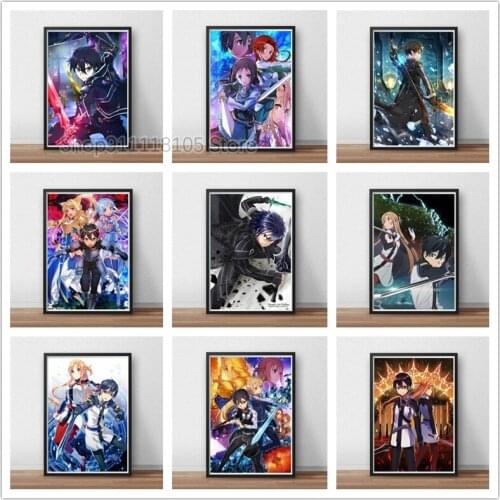 Diamond Painting 5d Diy Sword Art Online Kirito Asuna Embroidery Cross Stitch Art Craft Square/Round Rhinestone Home Decoration