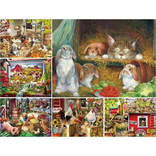5D DIY Diamond Painting Full Square Animals Cross Stitch kits Diamond Embroidery Farm Mosaic Picture of Rhinestones Home Decor