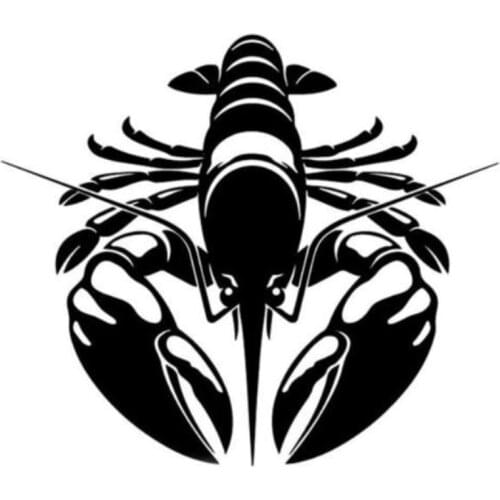 Lobster Car Sticker Crayfish Car Decor Black/silver Waterproof AL556