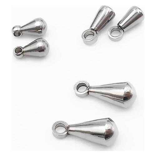 Stainless Steel Drop End Beads Tiny Charms Findings DIY Jewelry Making 3x7mm 4x10mm