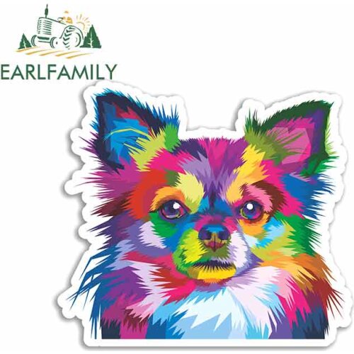 EARLFAMILY 13cm for Chihuahua Dog Car Stickers Vinyl JDM Waterproof RV VAN Fine Decal 3D Graphics Anime Comic Sign