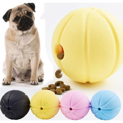 Dog Toy Pet Food Dispenser Nontoxic Training Squeak Bite Resistance Interactive Pets Toy Ball Teeth Cleaning Leak Food Dispenser