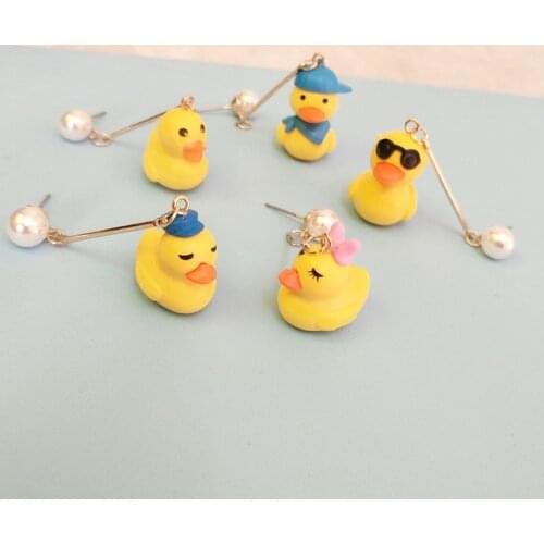 Jako Ty Fashion Super Cute Lovers Duck Earrings for Korean Minimalist Women Gift Earrings Jewelry Personality Birthday Gifts