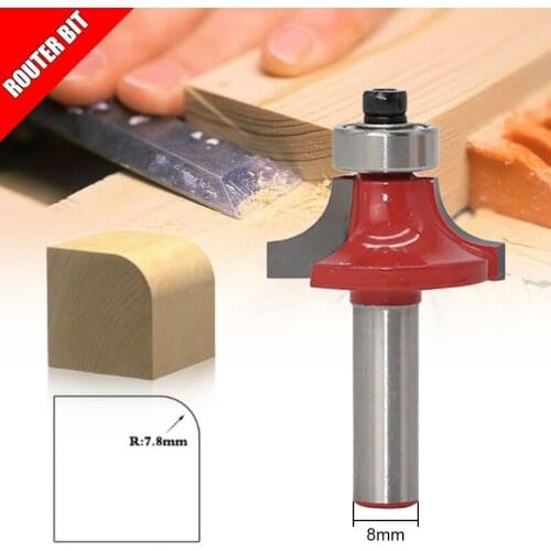 8mm Shank Round Over Beading Edging Router Bit Radius Straight End Mill Trimmer Cleaning Flush Trim Corner Round