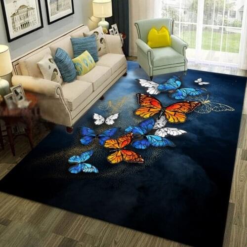 Butterfly Print Hallway Corridor Floor Area Rug Bedside Mat Entrance Doormat Kitchen Bathroom Rug Home Indoor Carpet