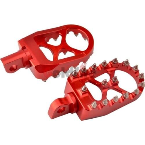 Red Footrests for Harley Dyna Sportster Bobber Wide Motorcycle Fat Foot Pegs Pedals 360° Roating Foot Pedals Footpegs