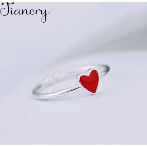 Summer Bohemian Ethnic Red Love Heart Ring For Women Female Fashion Finger Rings Korean Girl Party Gift Gothic Jewelry