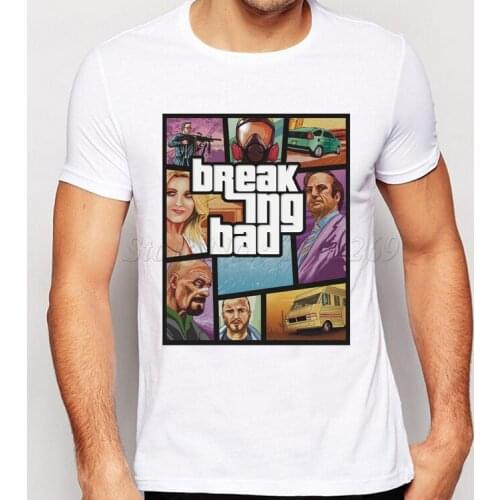 2018 Hot Sales Breaking Bad Characters Printing Men T-Shirt Short Sleeves Male Basic Tops Famous Boy Cool Tee Shirts