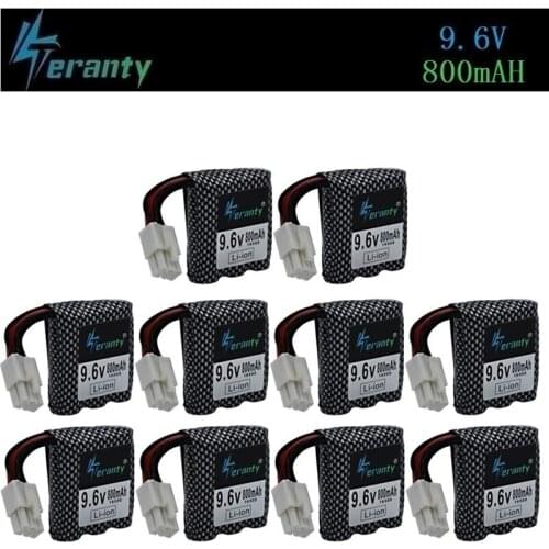 Teranty Power 9.6V 800mAh Li-ion battery for 9115 9116 S911 S912 for RC Truck RC Car TOYS with 6P plug 9.6v battery 16500 10pcs