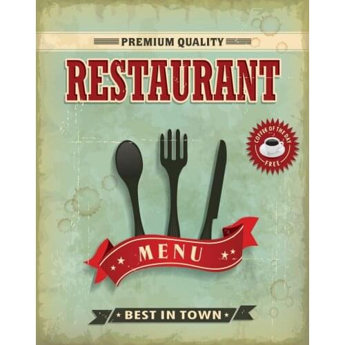 PREMIUM QUALITY RESTAURANT METAL TIN SIGN POSTER WALL PLAQUE