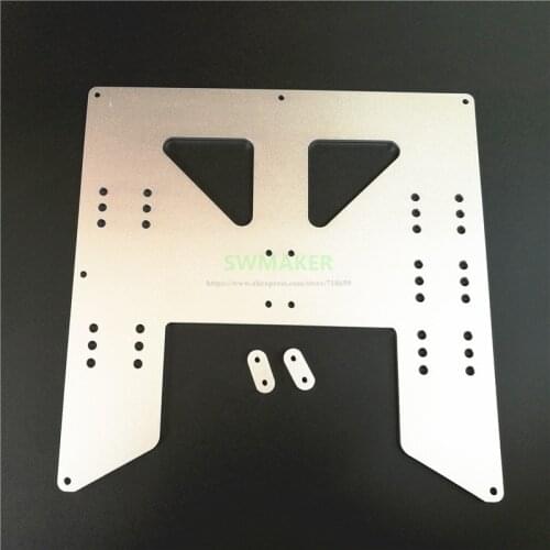 Anet A6 / A8 Y carriage Aluminum plate 3mm thickness heated support with 2pcs timing clamp for Anet A8 3D printer parts
