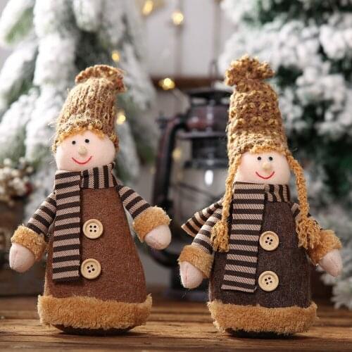 New Fashion Christmas Knit Hat Boy Girl Doll Tulip Rudolph Doll Decoration For Home Gifts Ornaments Party Supplies