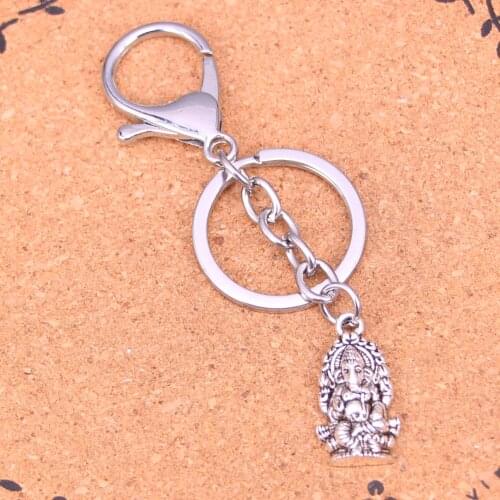 New Fashion Silver Color Alloy Metal Pendant Ganesha elephant buddha Key Chain Key Ring Gift For Car Keychain Accessory