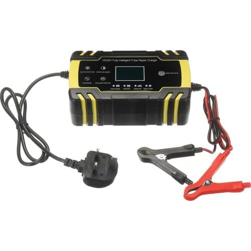 New Arrival 12V/24V Motorcycle Battery Charger Portable Intelligent Full Automatic Car Chargers 8A Pulse Repair Starter