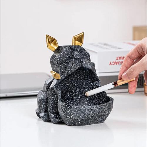 Dog Shape Design Ashtray Windproof Cut Large Capacity Ash Holder for Car Home Office Desk Bar Decoration Accessories