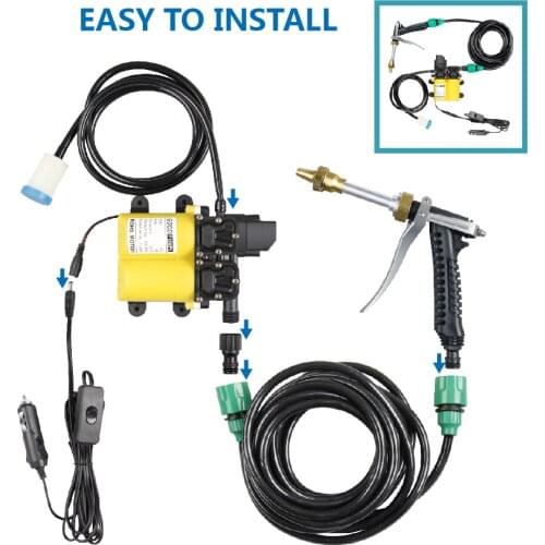 12V Car Washer Gun Pump Self-priming High Pressure Auto Electric Outdoor Portable Washing Machine Cleaning Device For Car Wash